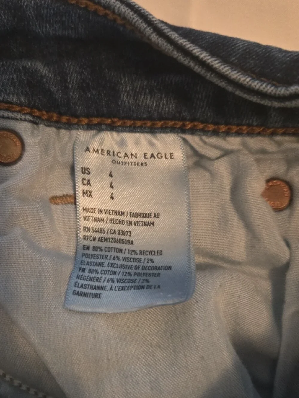 American Eagle Outfitters Dark Blue Denim Cutoff Shorts